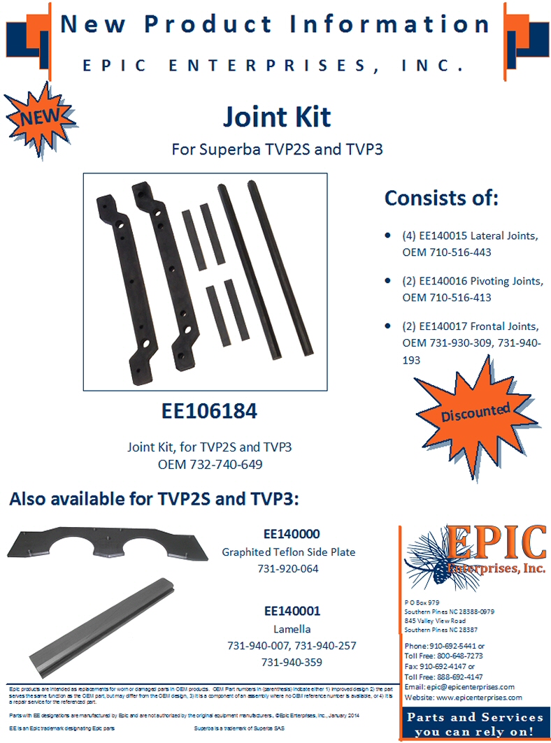 EE106184 Joint Kit, for TVP2S and TVP3
